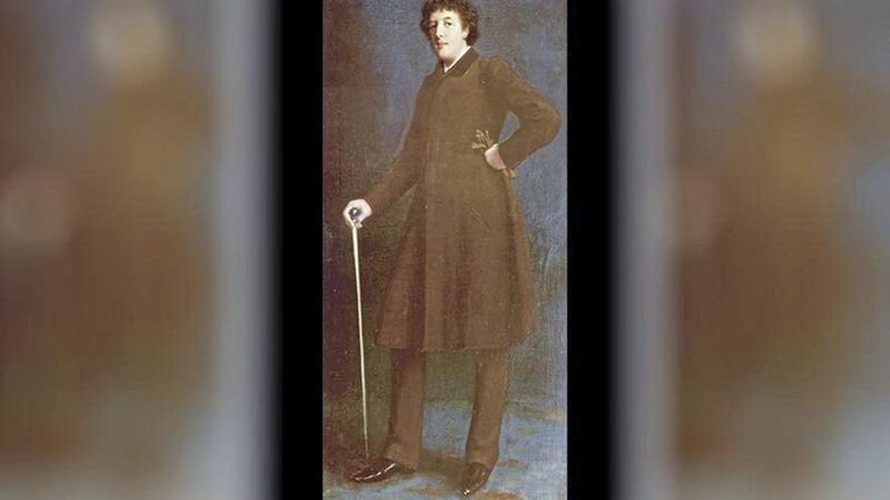 A full-length portrait of Oscar Wilde, once owned by the writer, is going on display for the first time in the UK - alongside his prison cell door Picture: Tate Britain/PA 