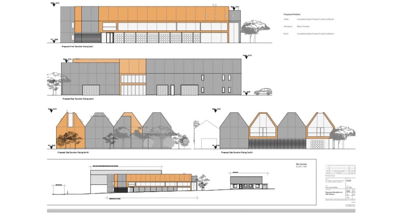 Planning drawings for the Glens of Antrim Distillery in Cushendall.