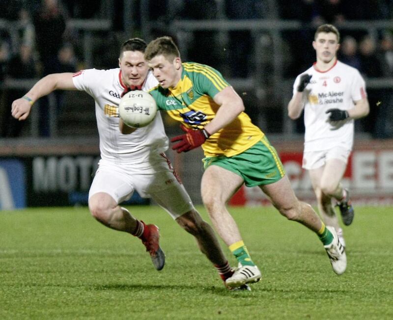 Eoghan &#39;Ban&#39; Gallagher&#39;s pace caused problems for the Armagh rearguard at a windswept Ballybofey on Saturday night 