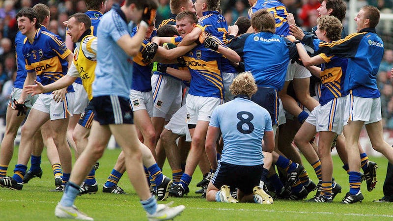 Tipperary celebrate after beating Dublin to win the 2011 All-Ireland MFC final            Picture: Seamus Loughran