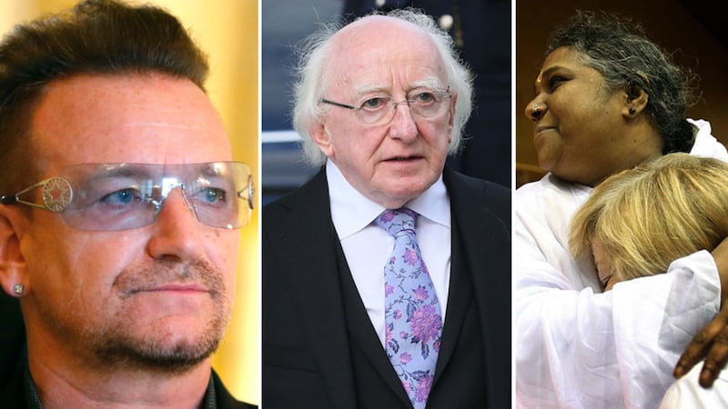 Could Bono, Michael D Higgins and Amma set off on a diplomatic mission for peace?&nbsp;