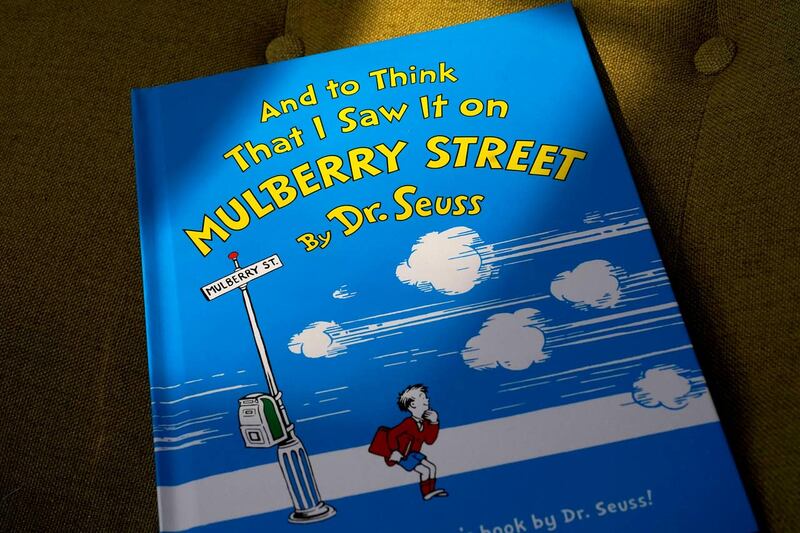 A copy of the book “And to Think That I Saw It on Mulberry Street,” by Dr Seuss