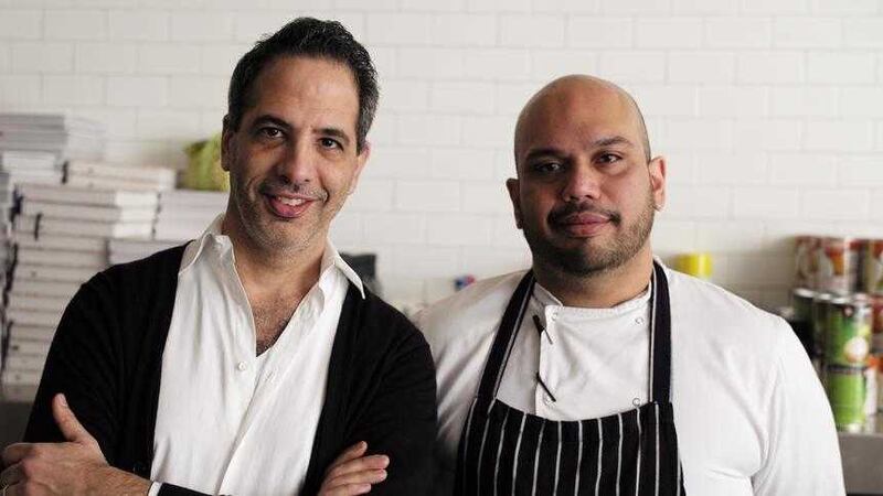 London-based Israeli restaurateur Yotam Ottolenghi and his head chef Ramael Scully 