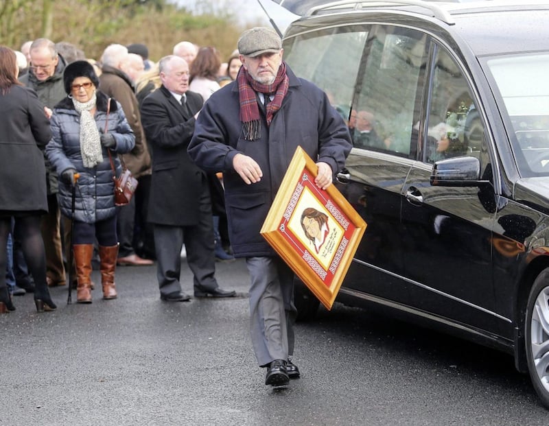 Michael McKevitt at the funeral of his mother-in-law Rosaleen Sands. Picture Mal McCann