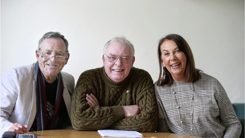 Young at heart, from left, George Bell (74), David Florida-James (79) and Flo McKeever (74). Picture By Hugh Russell 