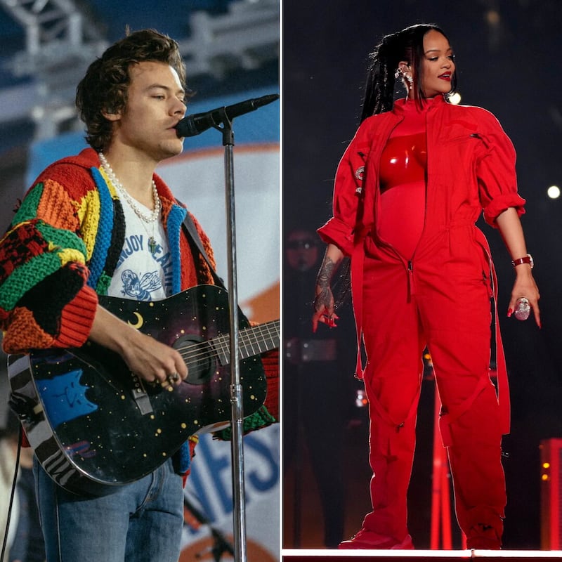 Harry Styles (left) and Rihanna (right) performing