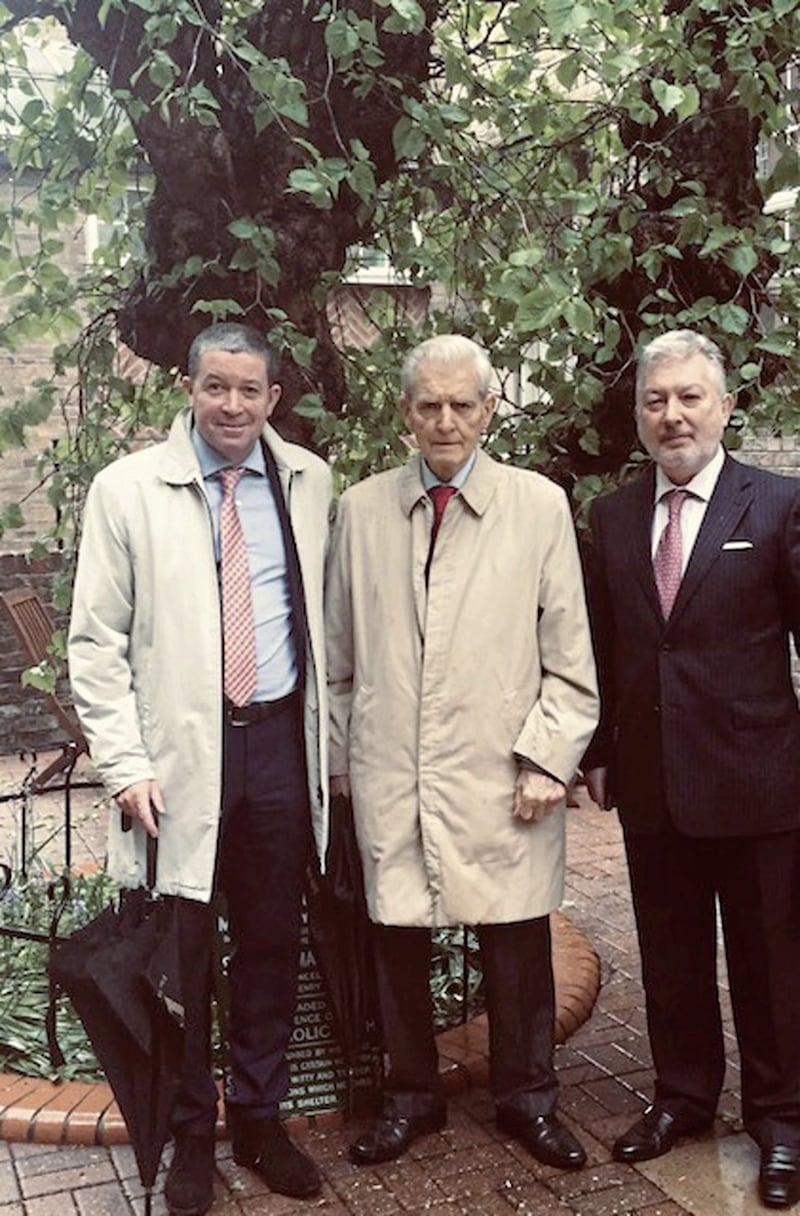 From left - Irish News Managing Director Dominic Fitzpatrick, Former Irish News Chairman Jim Fitzpatrick and Tom Kelly at the former More Estate. 