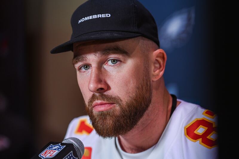 Kansas City Chiefs star Travis Kelce might be helping to drive interest in this year’s Super Bowl (Anthony Behar/AP)