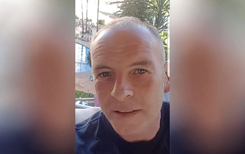Colin McGarry pictured in Benidorm on Saturday, just hours before he fell from a hotel balcony and died 