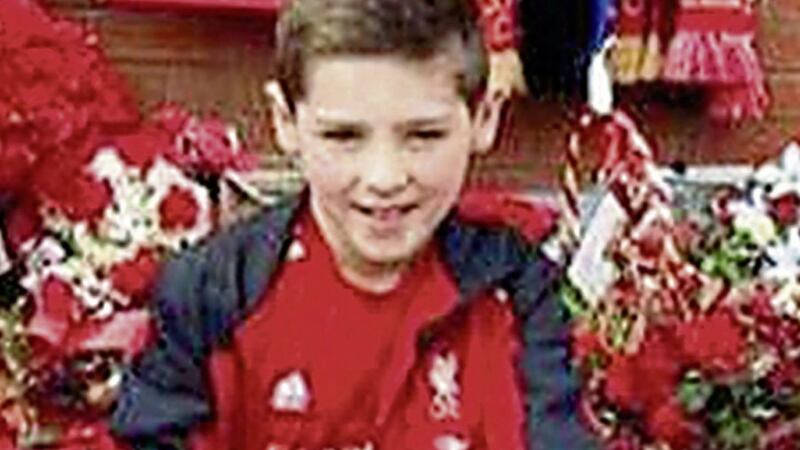 seriously injured: Liam McCallum (nine) remains in a critical condition after being hit by a car in Liscolman, Co Antrim, on Tuesday 