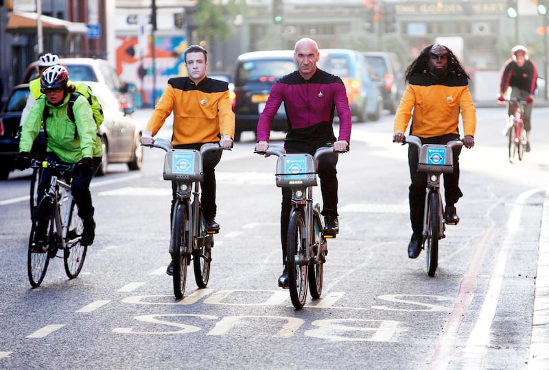 Star Trek: The Next Generation lookalikes invading London in 2012.