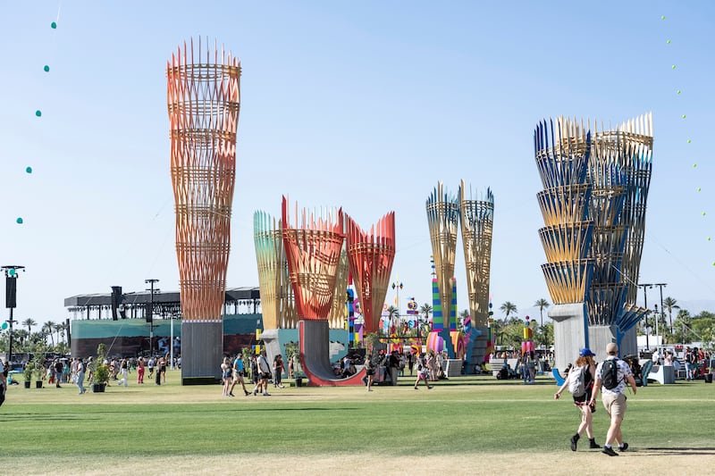 Festivalgoers during the first weekend of the Coachella Valley Music and Arts Festival at the Empire Polo Club in Indio, California (Amy Harris/Invision/AP)
