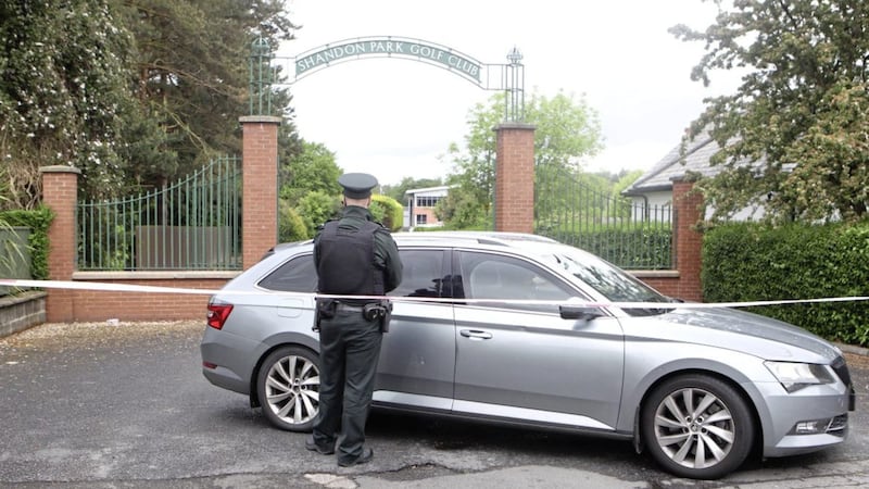 Police at Shandon Park Golf Club in east Belfast where a device was spotted under the car of a serving police officer in June 2019. File picture by Pacemaker 