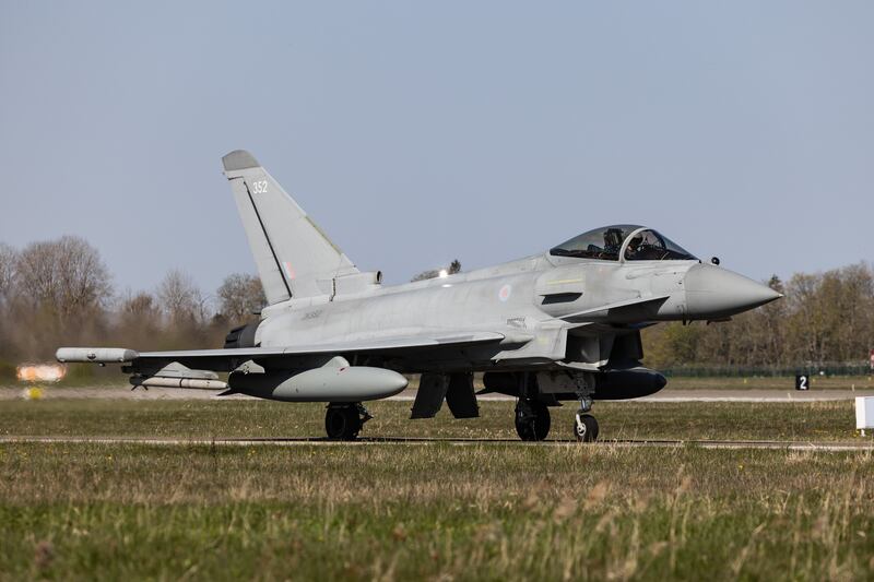 A RAF Typhoon about to take off from Amari Air Base in Estonia (Ministry of Defence)