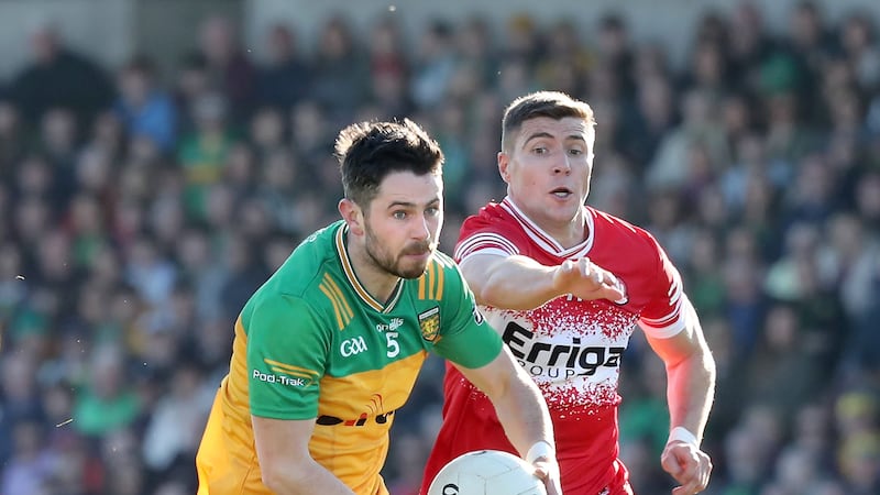 Ryan McHugh tormented Derry at times on Saturday night. Picture by Margaret McLaughlin