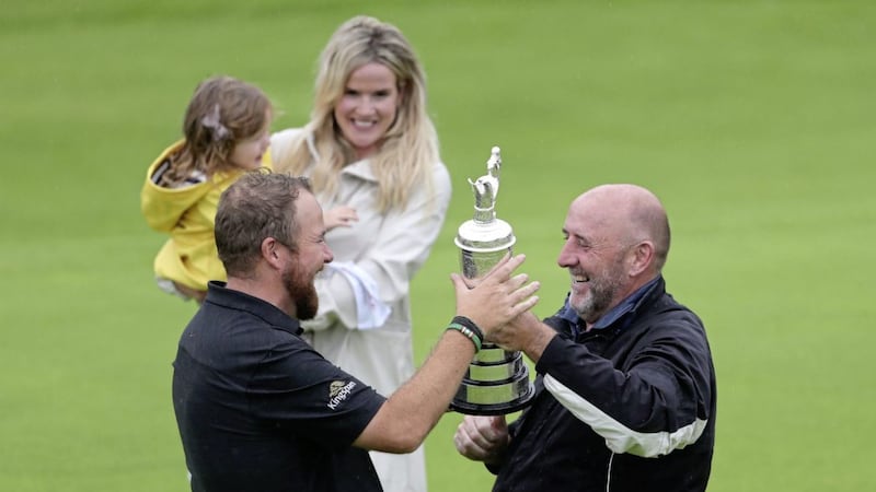 Shane Lowry&#39;s dad Brendan with the Claret Jug at the victory at Royal Portrush Golf Club. Press Association photo.  