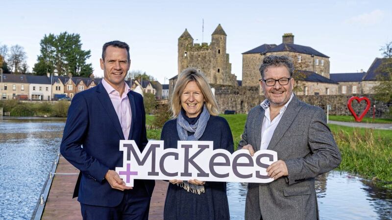 McKees managing partner Chris Ross (left) is joined by partners Andrea McCann and Linus Murray as the firm announces a new office opening in Enniskillen which will create 10 jobs over the next two years 