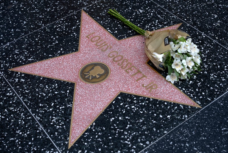 Flowers on the Hollywood Walk of Fame star for Louis Gossett Jr