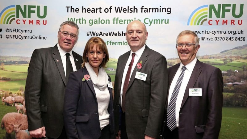 Ulster Farmers&rsquo; Union president Ivor Ferguson (right) with (from left) NFU Scotland president Andrew McCornick, NFU president Minette Batters and NFU Cymru president John Davies 