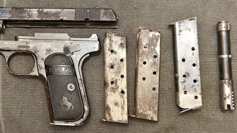 Police have released images of firearms seized in west Belfast. The three suspected handguns have been &quot;taken away for further examination&quot; 