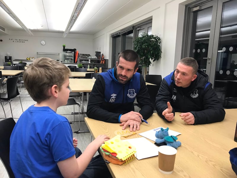 Alfie with Everton representatives
