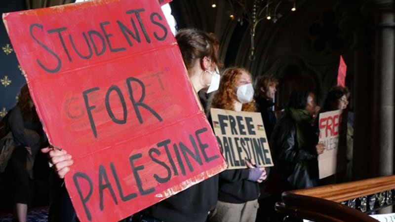 Students demand support for Gaza at the University of Glasgow (Lachlan Macrae/PA Wire).