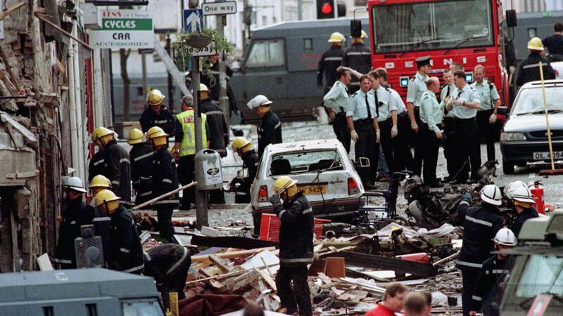 The devastation caused by the Real IRA bomb in Omagh on August 15 1998 (Paul McErlane/PA)