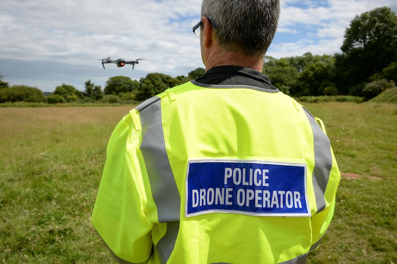 A police drone operator
