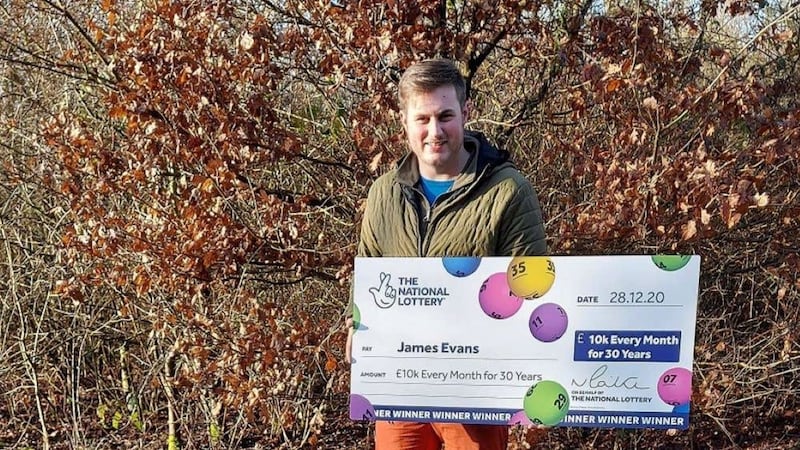 James Evans, 21, had forgotten about buying the ticket when he noticed an email from the National Lottery about the Set For Life draw.