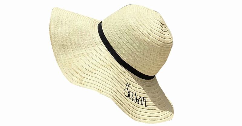 Getting Personal Personalised Straw Hat with Embroidered Name, &pound;29.99, GettingPersonal.co.uk 
