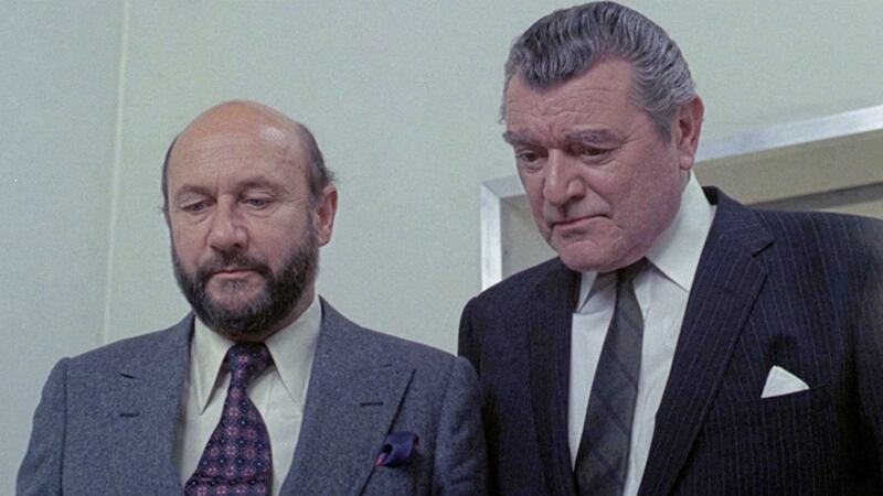 Two British cinema greats, Donald Pleasance and Jack Hawkins, in Tales That Witness Madness 