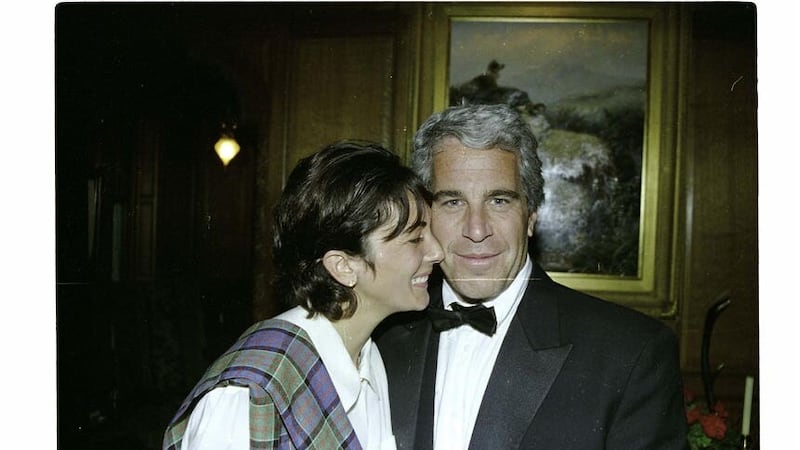 This picture of Ghislaine Maxwell with Jeffrey Epstein was shown to the court during her sex trafficking trial (US Department of Justice/PA)