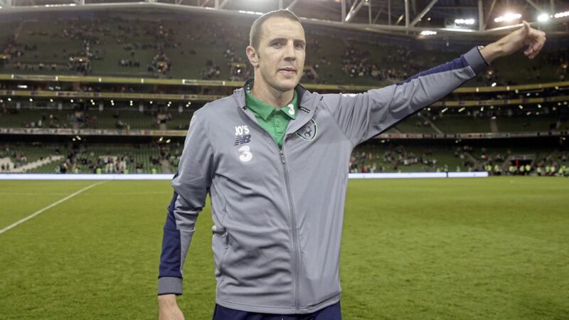 Republic of Ireland skipper John O&#39;Shea acknowledges the fans after Saturday&#39;s 2-1 win over USA in the international friendly encounter at the Aviva Stadium. The game was O&#39;Shea&#39;s 118th and final cap for his country Picture: PA 