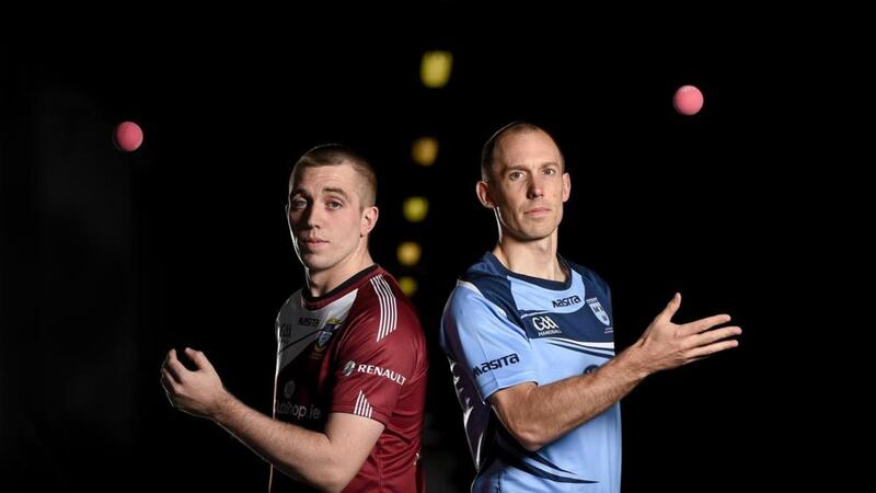 Robbie McCarthy of Westmeath with Dubliner Eoin Kennedy