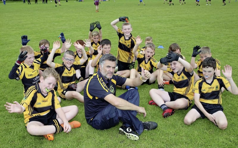 Sunday Sept 8 2019: St Brigid's GAC Under 10.5 Football Tournament at Belfast Harlequins RFC.  Members of the Naomh Eanna team from Glengormley. Picture by Cliff Donaldson.