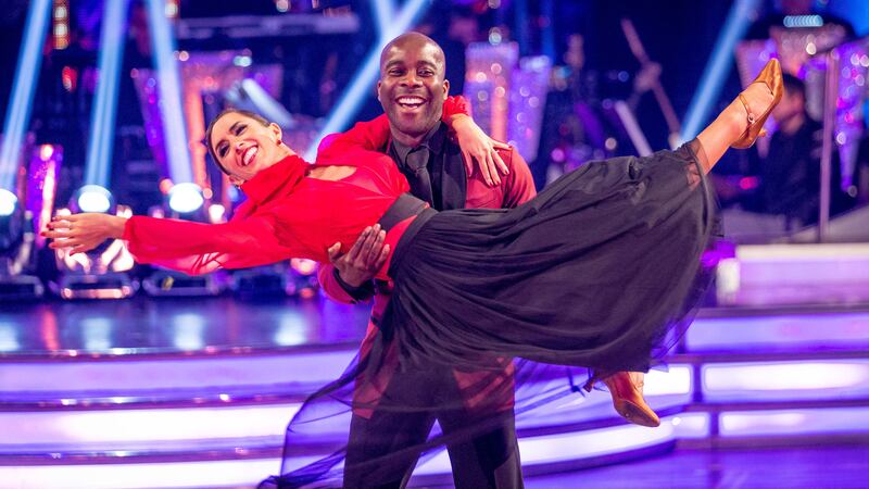 Melvin Odoom and Janette Manrara leaving the competition, during the results show for BBC One's Strictly Come Dancing. Picture by   Guy Levy, BBC/Press Association
