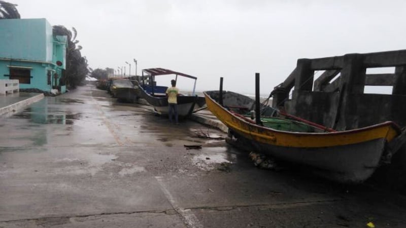 Boats braced for the possible effects of Typhoon Mawar at Ivana, Batanes province, northern Philippines (AP)