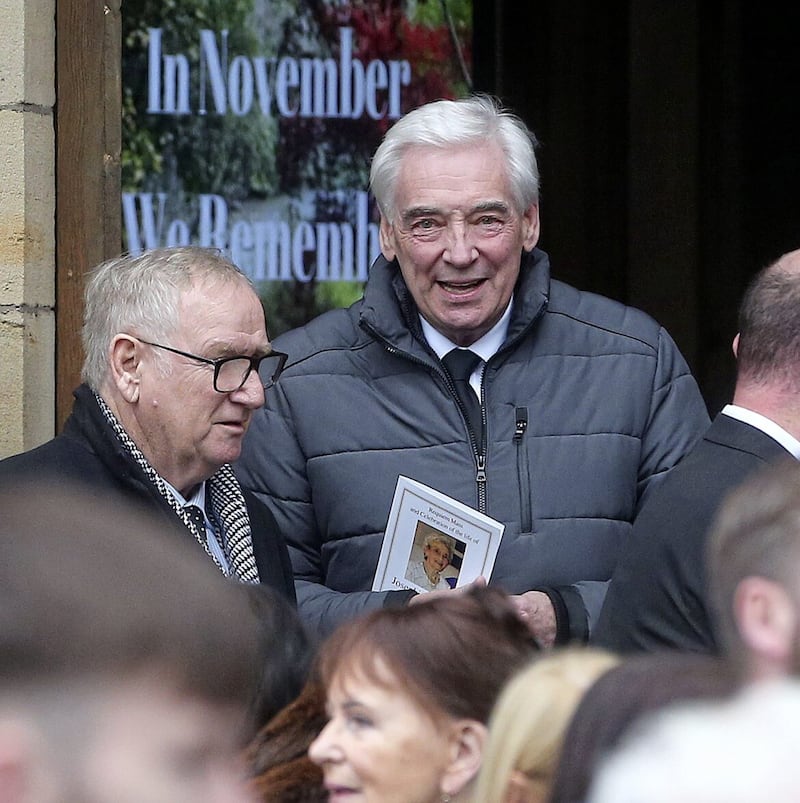 Tv Presenter Paul Clark at the funeral of Josephine Holmes the mother of Eamonn Holmes Picture Mal McCann. 