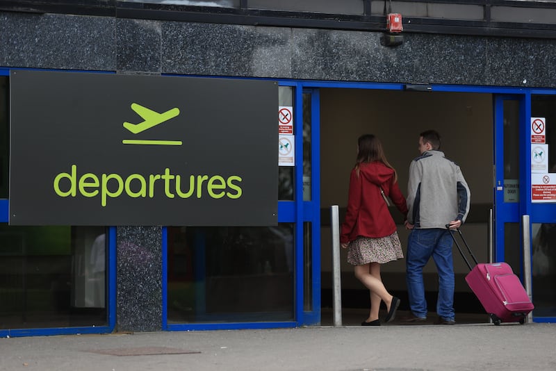 Passengers at Belfast International Airport