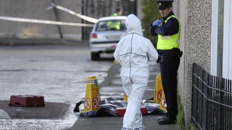 The scene in Darndale in Dublin where a 39-year-old man was shot 