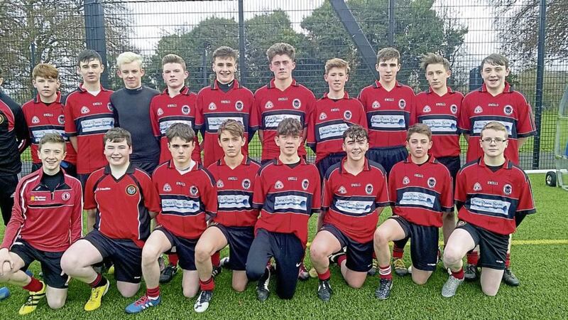The Drumragh College squad which has become the first team from the integrated sector to reach an Ulster Schools&rsquo; GAA final
