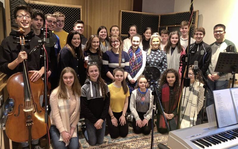 Christ the King Youth Choir from Strathroy, Omagh recorded their new album O Holy Night at Blast Furnace Studios in Derry. Picture by Mary Rafferty Photography 