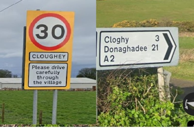 ‘British government austerity’ blamed for misspelt road signs in Co Down village
