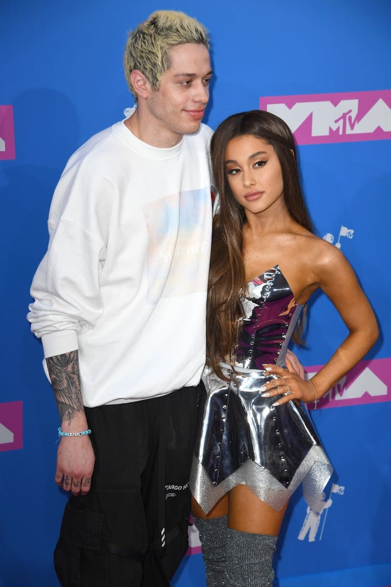Ariana Grande and Pete Davidson attending the 2018 MTV Video Music Awards 