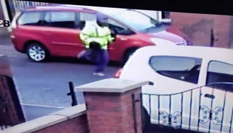 Footage of the gunman in the Jim Donegan murder captured running away from the scene of the gangland style assassination 