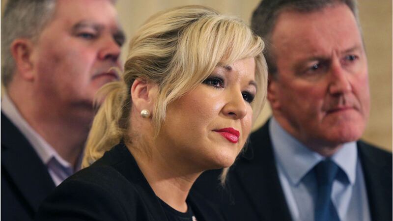 &nbsp;Sinn F&eacute;in's Michelle O'Neill confirms that the party will enter the talks process. Picture by Hugh Russell