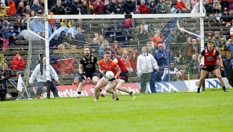 Armagh&#39;s Oisin Conaty during Sunday&#39;s Ulster semi-final Picture: Philip Walsh. 