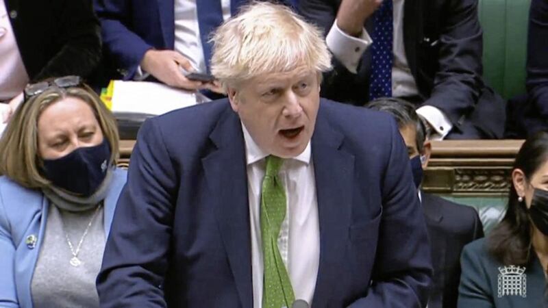 Despite swapping his Brian Rix-style boxer shorts for a suit and tie, Boris Johnson&#39;s performance at Prime Minister&#39;s Questions - as throughout the week - was farcical. Picture by House of Commons/PA Wire 