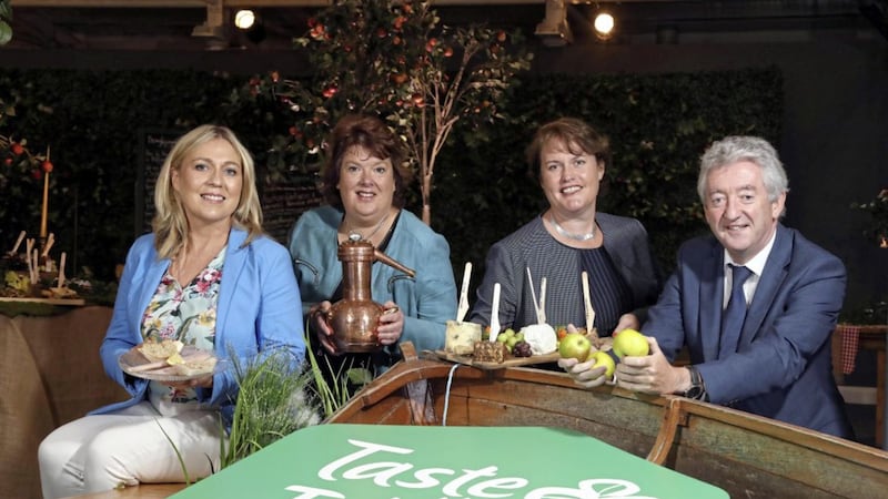Pictured at the launch of Taste the Island in Belfast are F&aacute;ilte Ireland&#39;s Tracey Coughlan, Chef Paula McIntyre, Tourism Ireland&#39;s Louise Finnegan and Tourism NI Chief Executive John McGrillen 