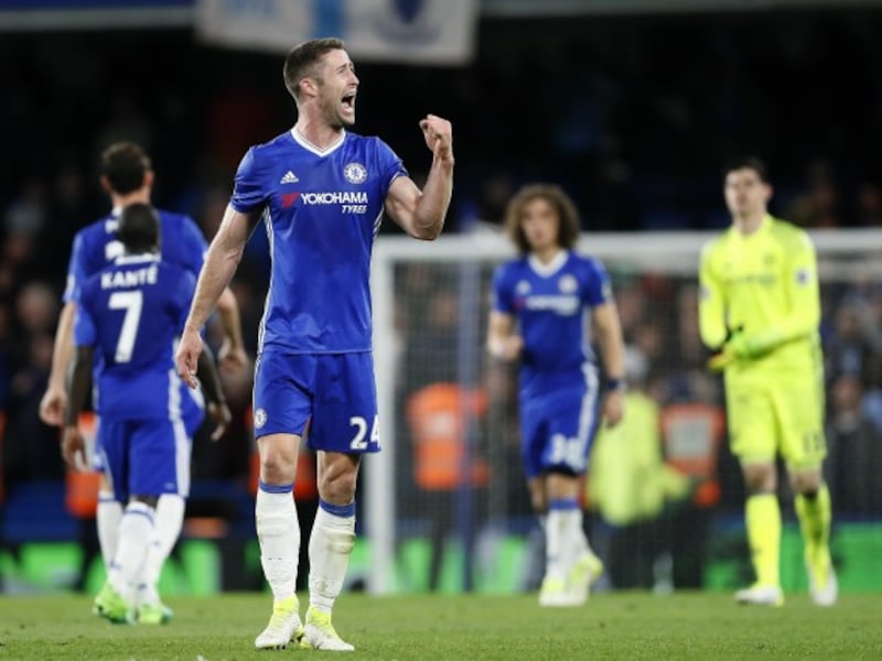 Chelsea's Gary Cahill celebrates